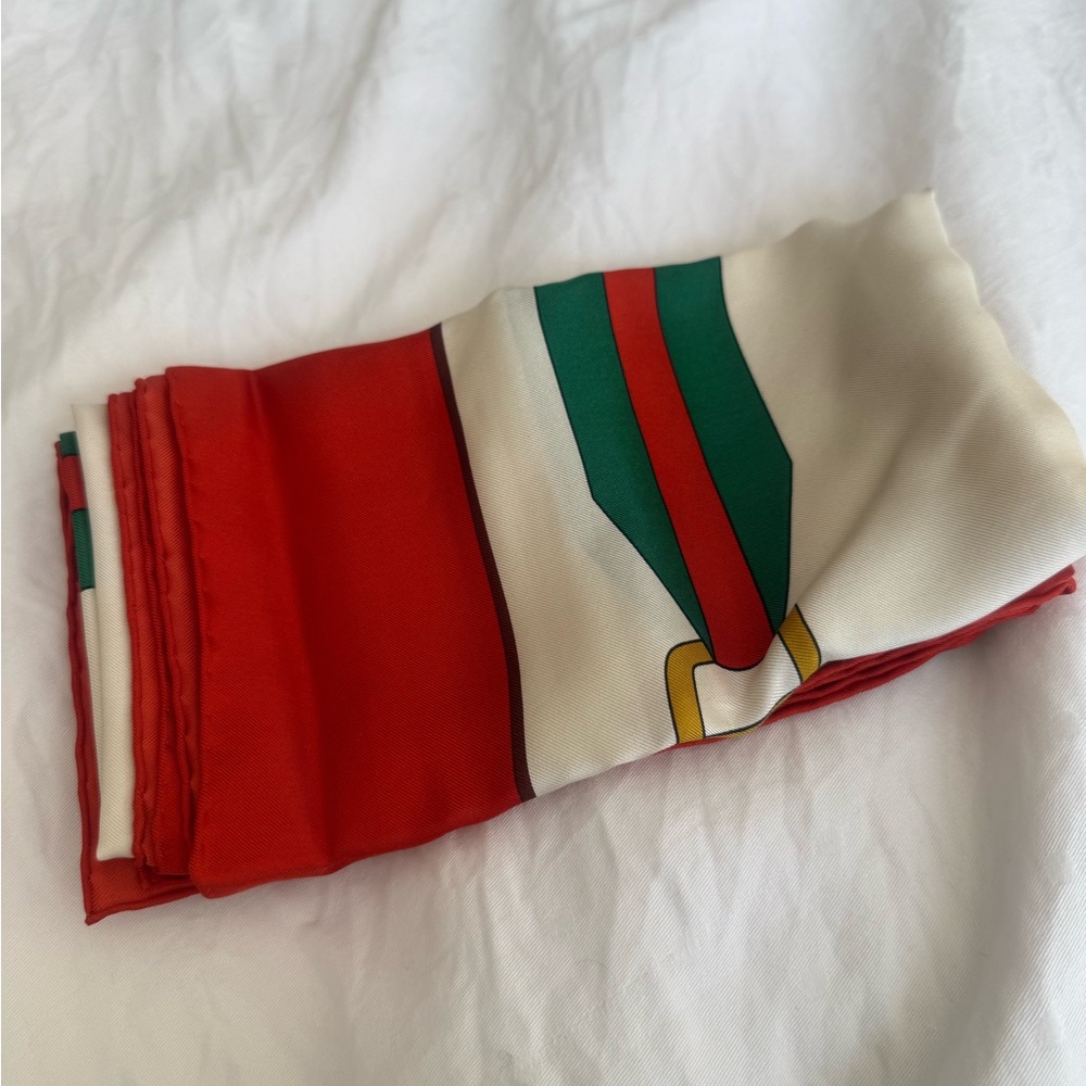 Elegant Red and Gold Holiday Scarf - Picture 7 of 7